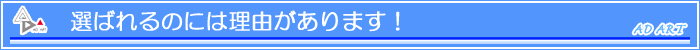 選ばれるのには理由があります